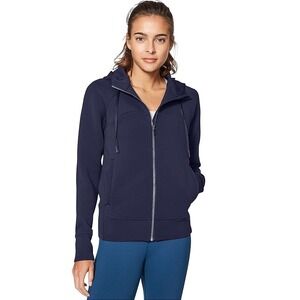 lululemon Tech Lux Jacket Womens 10 Navy Full Zip Performance Fleece Cozy Travel